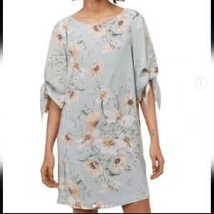 H&M Floral Print Shift Dress w/ Cold Shoulder Sleeves